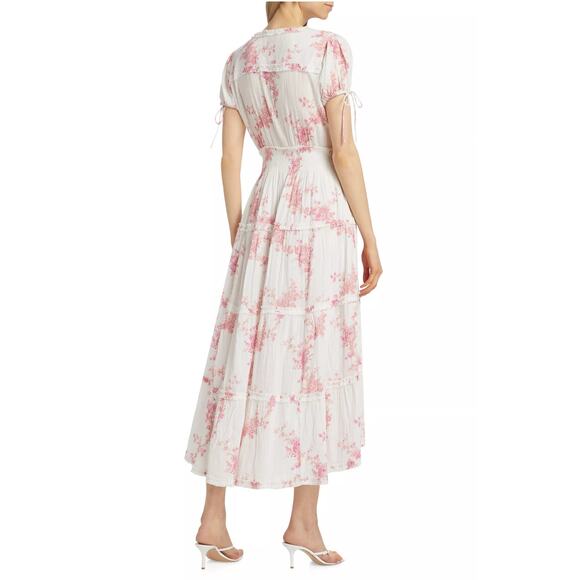 LOVESHACKFANCY Vessara Dress in Passion Pink size large - Picture 9 of 12